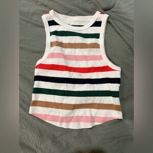 Aerie Striped Ribbed Crop Tank Top - Multi Color